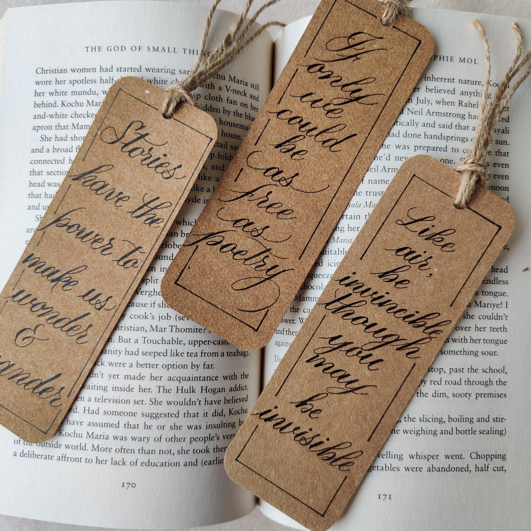 Kraft Paper Bookmarks (Set of 3)