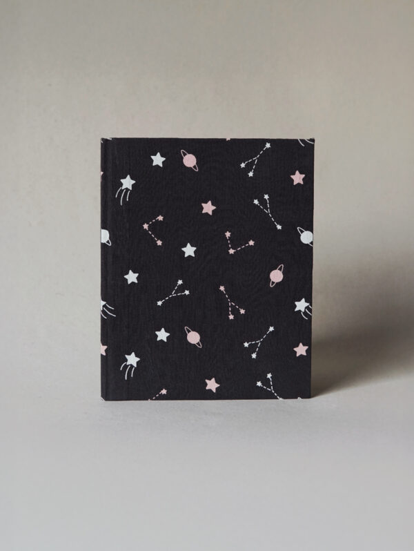 Upcycled Fabric Celestial Canvas Diary