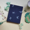 Upcycled Fabric Blue Bird Diary