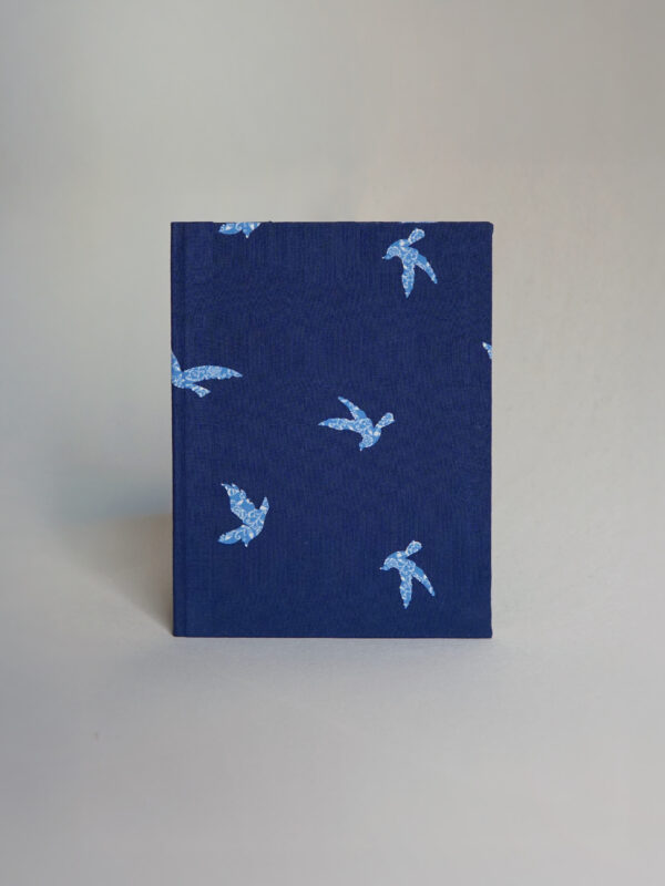 Upcycled Fabric Blue Bird Diary